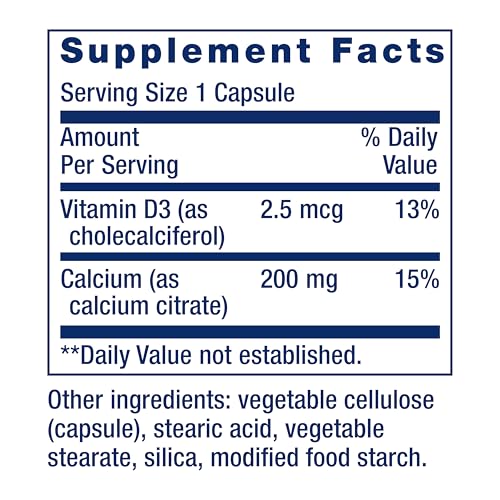 Image of Life Extension Calcium Citrate with Vitamin D, Super-absorbable Calcium to Support Optimal Bone Health, Gluten-Free, Non-GMO, 200 Capsules
