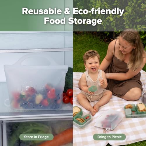 Image of Haakaa Silicone Microwave Steamer & Steriliser Bag, 40oz /1250ml Large Capacity Reusable Steaming Bags for Baby Bottles,Breast Pump,Accessories,Pacifiers,Teethers, Great for Home&On The Go,Frosted /1PC