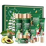 JAOJAO Christmas Gifts Women, Facial Kit for Women Six-Piece Set (Facial Cleanser Toner Lotion Eye Cream Face Cream Sleeping Mask) Avocado Christmas Gift Box for Girlfriend Wife Mom