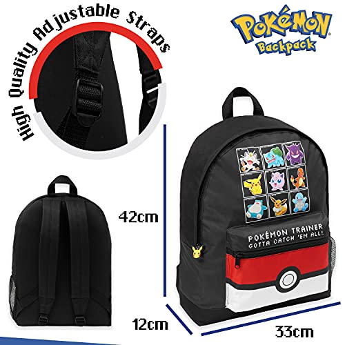 Image of Pokemon Backpack Kids School Bag Boys Girls Teens Pikachu Pokeball