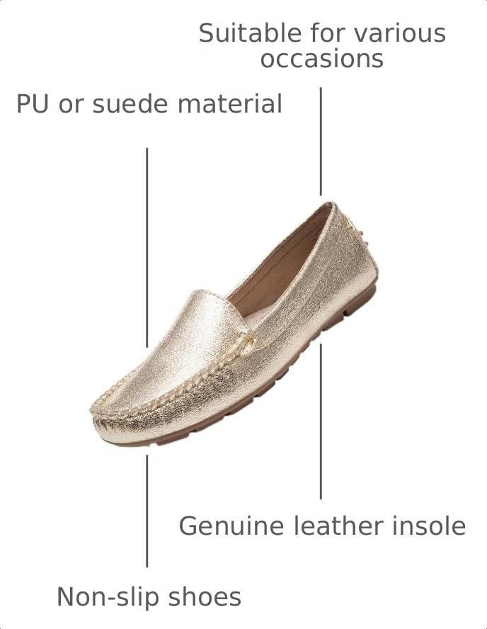 Image of Bernal Women's Non-Slip Penny Loafers - All-Day Comfort Flat Driving Shoes for Work Office & Casual Walking