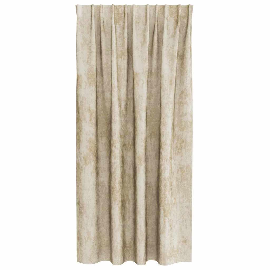 Samtvorhänge 2 Stück Creme 175 x 140 cm Verdunkelung Vorhänge mit Thermo-Isolierung Sichtschutz für Wohnzimmer Schlafzimmer Büro moderner Schal