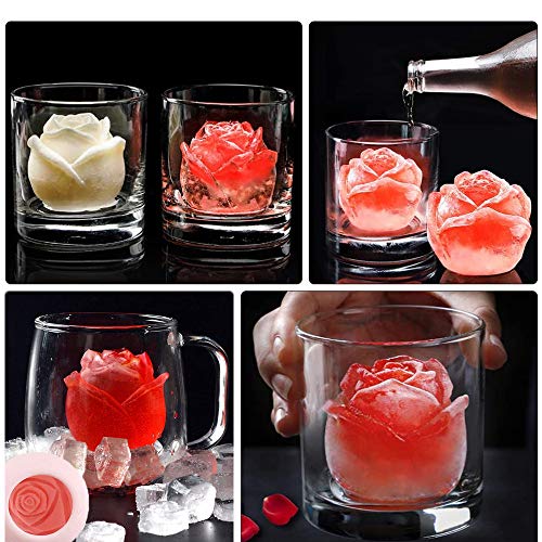 Molde para cubos de hielo en forma de rosa 2 piezas miniatura 7