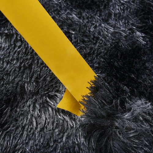 Small Area Rug, 2x3 Rug for Bedroom Shaggy Throw Rugs for Dorm Rug, Soft Tie Dyed Carpet for Kids Room, Plush Comfy Fluffy Bedside Rug for Home Decor Aesthetic, Dark Grey