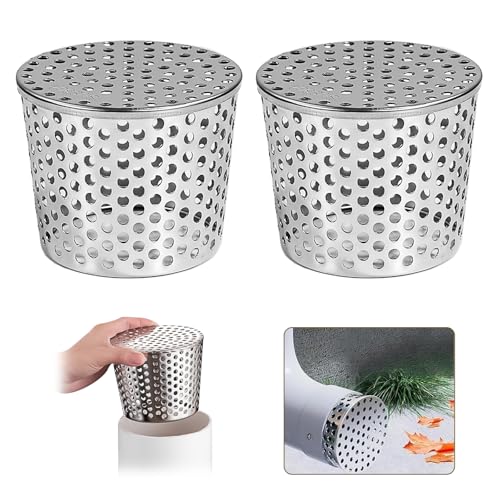 2 Pièces Crapaudine Gouttière, Grille Gouttière anti Feuilles, Protege Gouttiere Contre Feuilles, Crapaudine Acier Inoxydable, pour Écoulement Toit Plat,...