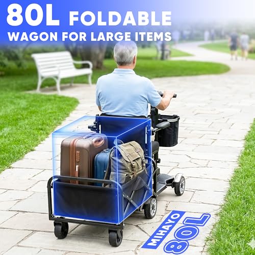 Image of 4 Wheels Mobility Scooters for Seniors,39LBS Light Frame&15 Miles Travel Range&350LBS Capacity&270W Brushless Motor Powered Wheelchair Folding Electric Scooter&Dust Cover&LED Lights&Auto Brake ELC-15