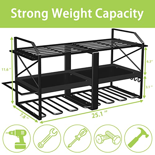 Spaclear Power Tool Organizer, Wall Mounted Rack With 6 Drill Holders For Cordless Drill, 3 Layer Heavy Duty Metal Power Tool Storage Rack For Garage Tool Organizer And Storage #TOP1