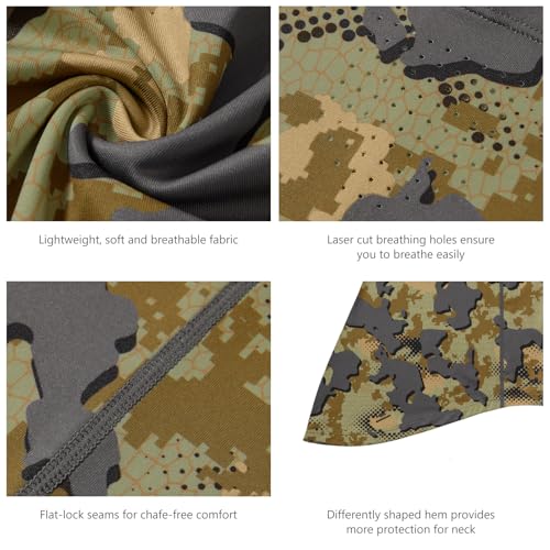 Image of BASSDASH Neck Gaiter Mask UPF 50 Sun Protection for Men & Women, Fishing, Hiking, Outdoor