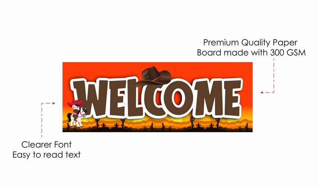Amazon.co.jp: Cowboy Wildwest テーマ 誕生日ウェルカムボード