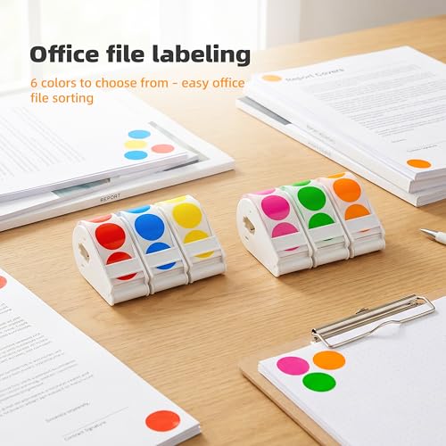 Image of Suitable for Lucky Sticker Transparent dot Sticker Dispenser. Includes 900 Pieces of 1-inch Orange dot Stickers, Round Color-Coding Labels, Ideal for Offices and classrooms.