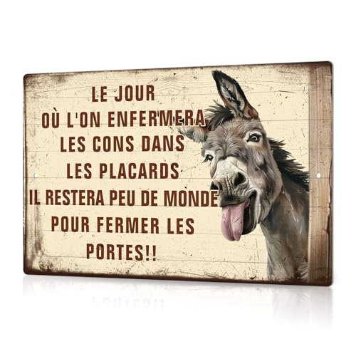 Putuo Decor Plaque Métallique Humour Ane avec Citation...