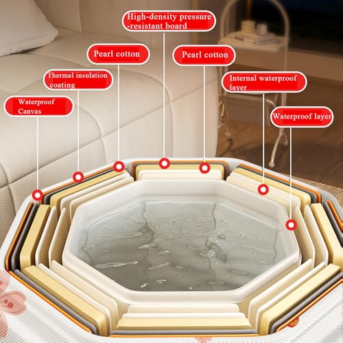 Baño de pies plegable portátil con aislamiento y tapa miniatura 7