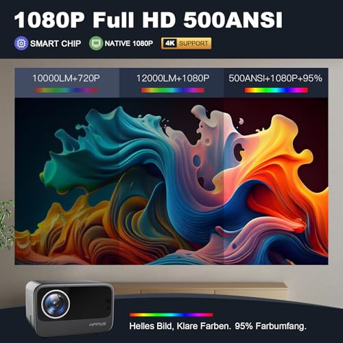 【Elektrische focus/trapeziumcorrectie】 Hipppus Mini Smart Beamer 4K Android projector 1080p Full HD thuisbioscoop WiFi 6 Bluetooth video minibeamer mobiele telefoon compatibel met smartphone/Fire - Image 4