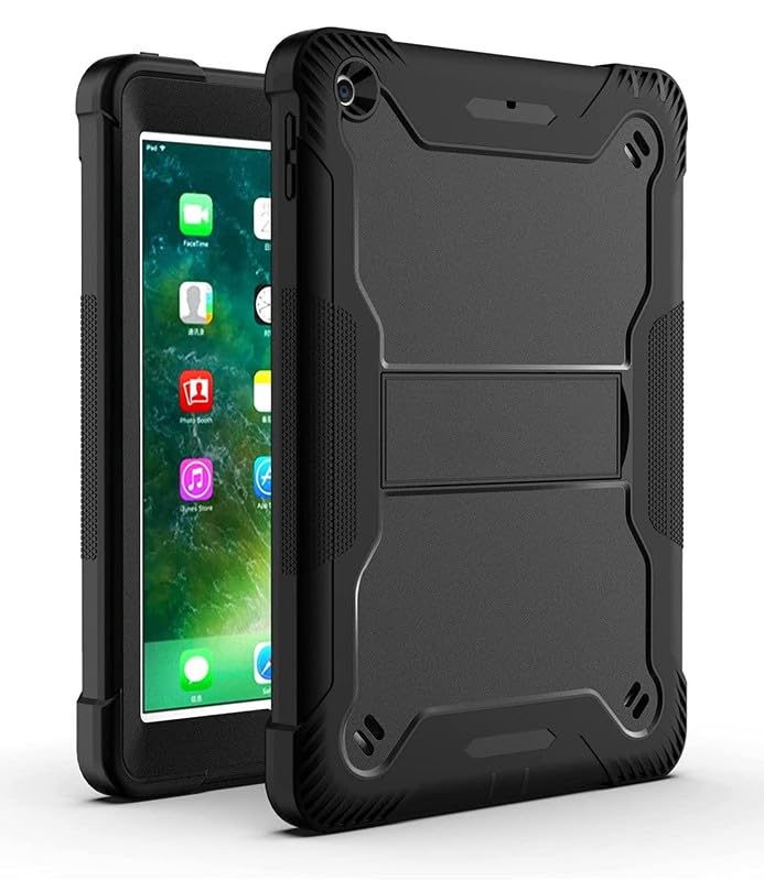 Image of WHITBULL 3 Layer Armor case Cover with Kickstand Compatible with Apple iPad 10.2 (9th Gen (2021) / 8th Gen (2020) / 7th Gen (2019) (Black)