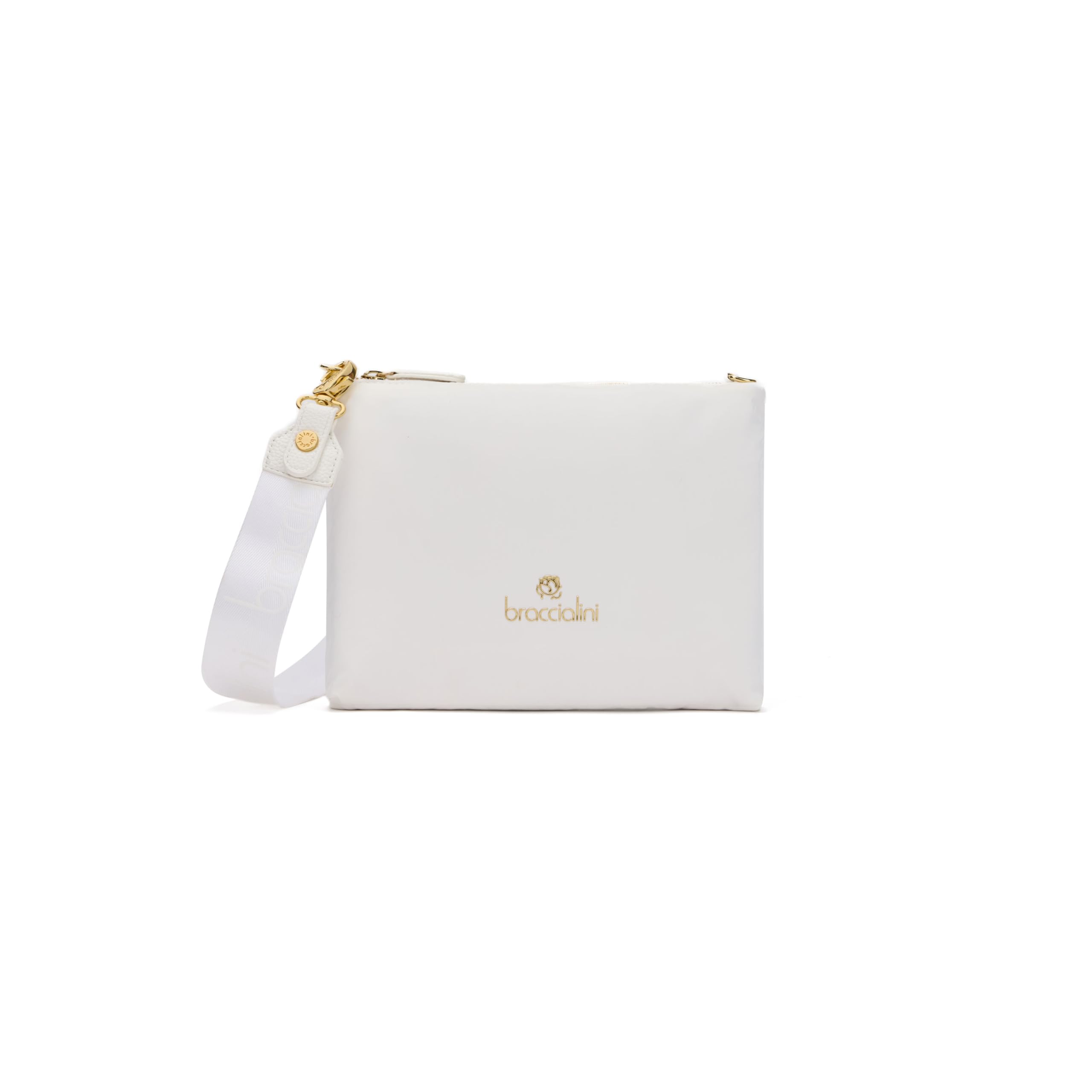Braccialini Beth Puffy Pochette realizzata in nylon effetto ovattato con tracolla removibile e regolabile.