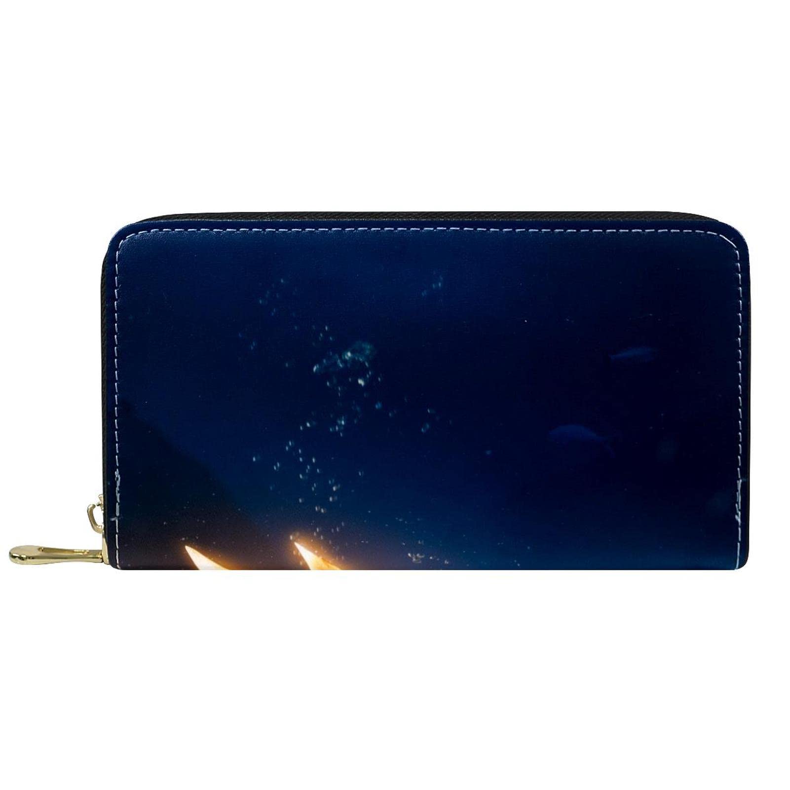 Cartera de cuero con cremallera de Sea Fire Trident, Varios colores, 20.5x2.5x11.5cm/8.07x1x4.53 in, Classic