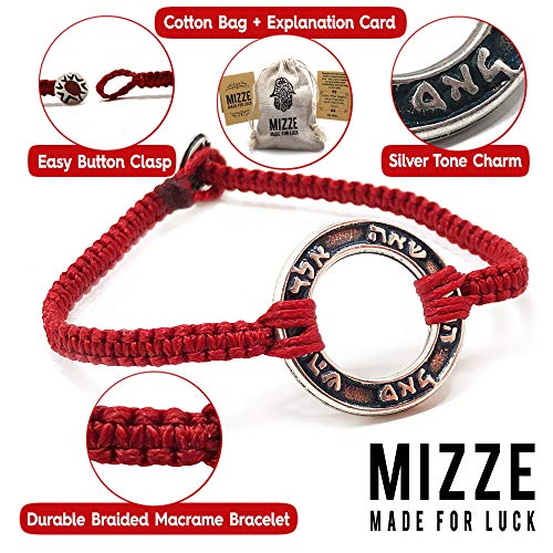 Red Macrame 8" Charm Bracelet for Men with Protection, Health, Success and Good Fortune Ring Charm - Waterprooof Durable and Handmade Jewelry for Men3