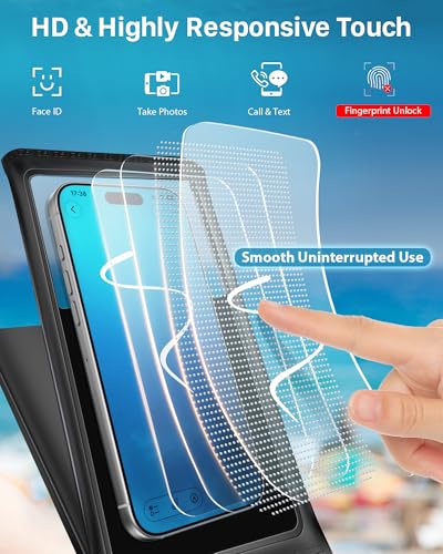 YOSH wasserdichte Handyhülle [2026 3D-Doppeltaschen], IPX8 Wasserfeste Handytasche zum Umhängen, 7,5 Zoll Unterwasser Hülle Tauchen Waterproof Phone Case für iPhone 17 16 Pro Max Samsung S26 S25 Ultra 6