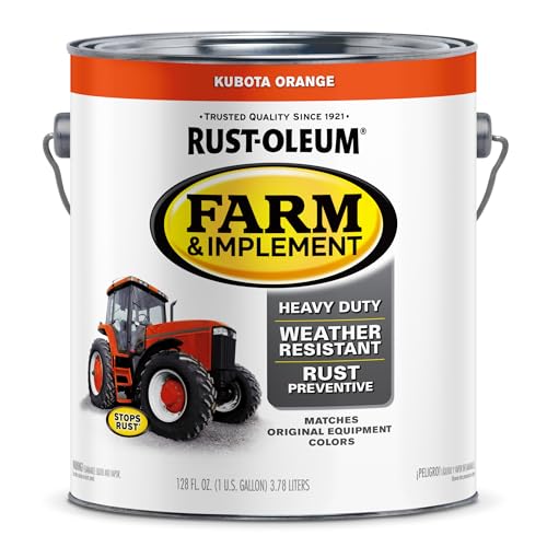 Image of Rust-Oleum 280183 Farm & Implement Enamel Paint, Gallon, Kubota Orange