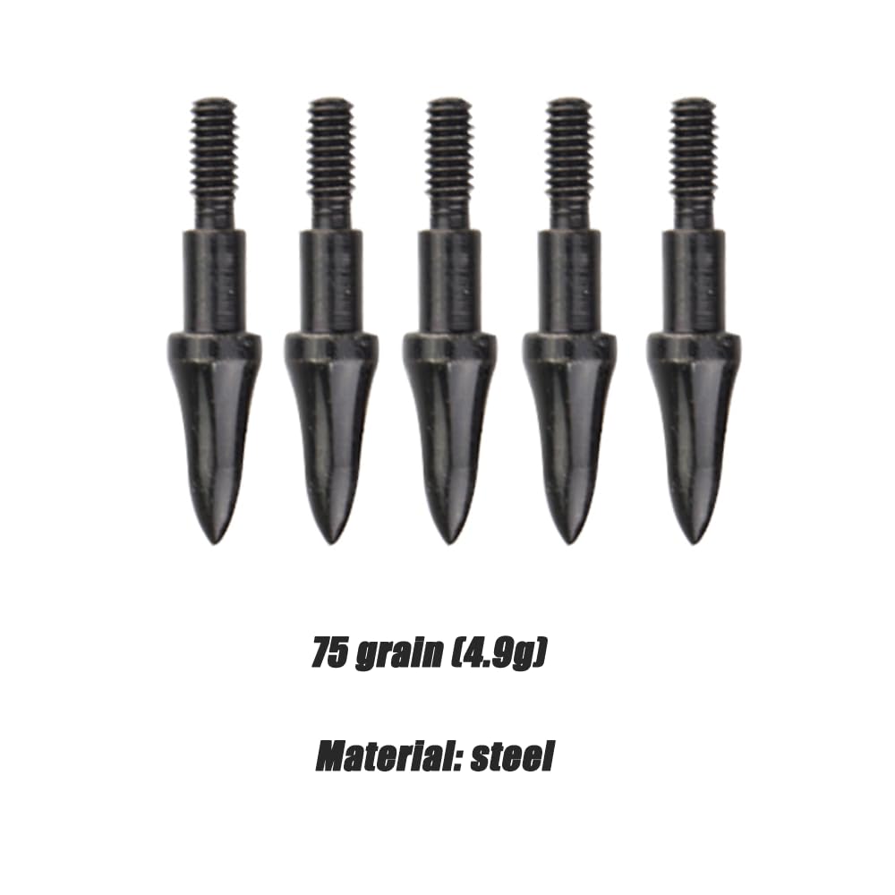 Pointes de tir à l'arc 75/100 Grain Field Points filetées pour Chasse Recurve Arc à poulies