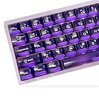Womier Keyboard Keycaps Jelly, Purple Cute Keycaps, Transparent Clear Custom Key Cap 60 65 75 100 Percent for Cherry MX, Kailh, Outemu, Gateron Mechanical Keyboards(MDA Profile)