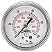 Winters P9S 90 Series Steel Dual Scale Pressure Gauge with Removable Lens, 0-100 psi/kpa, 2" Dial Display, +/-2-1-2% Accuracy, 1/4" NPT Center Back Mount