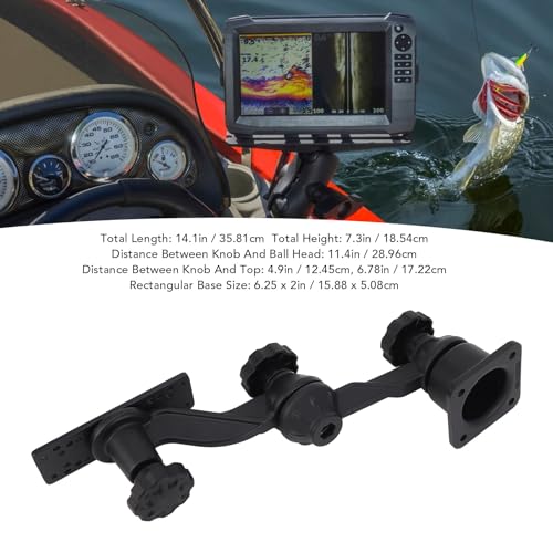 Image of Swing Arm Mount for Fishfinders Chartplotters RAM, 11.4 Inch Horizontal Mounts, Compatible with Lowrance, Raymarine, Eagle, Black