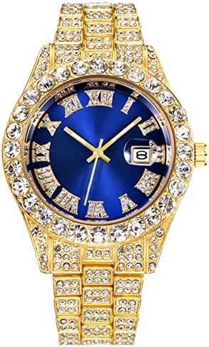 Hip Hop Iced Out Men’s Rhinestone Watch Diamond Analog Quartz Watch