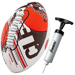 Franklin Sports NFL Cleveland Browns Football – Youth Mini Football – 8.5″ Football- SPACELACE Easy Grip Texture- Perfect for Kids !