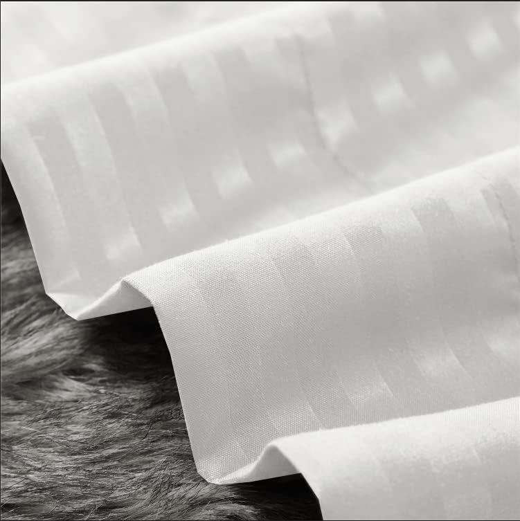 Sheets Brushed Microfiber Bed Sheets Extra Soft Bed Set Fade Resistant Easy Care Bedding Sheets & Pillowcases 3Pcs Set -Twin Stripe White