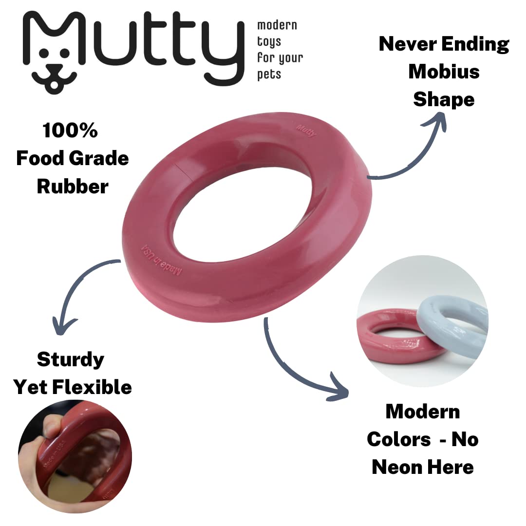 Mutty Anillo de masticación para perros, fabricado en Estados Unidos, material duradero de grado alimenticio para masticadores, una comida donada a refugios locales para cada juguete
