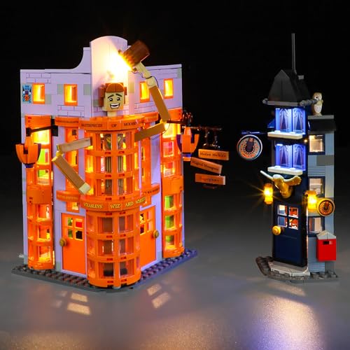 Mililier LED Light Kit for Lego 76422 Diagon Alley: Weasleys' Wizard Wheezes Set, Compatible with Lego 76422 Building Blocks Model(Not Include Blocks Set)