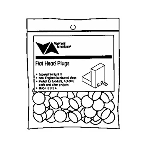 Vermont American 17120 Flat Head Screw Hole Tapered Plugs, 1/2-Inch, 24 Pieces Per Bag