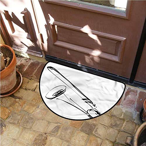 Trombone Luxury Half-Round Carpets Ergonomical Brass Musical Instrument 44\" L x 22\" W