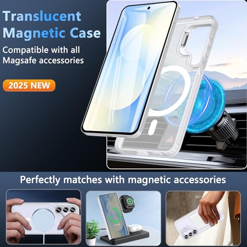 3-in-1 for Samsung Galaxy S25 FE Case with Stand & Screen Protector, White - image 7