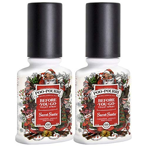 Poo-Pourri Secret Santa Before You Go Spray 2 Pack, 2 Ounce (2 Count), White, 4 Fl. Oz