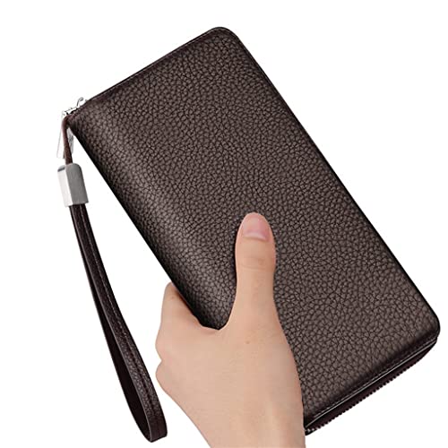 Wallet Men's Long Wallet Large Capacity Multi-card Package Clutch Bag With Drawstring Zipper(D)2