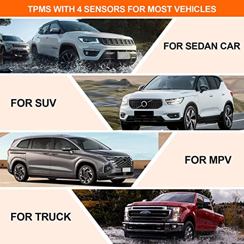 Costyert Tire Pressure Monitoring System-Solar Charge, 6 Alarm Modes, Lcd Color Display, Real Time Pressure And Temperature With 4 External Tpms Sensors(0-51Psi) #TOP6