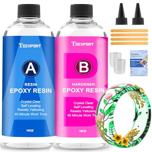 Teexpert Epoxidharz mit Härter, 32OZ/950ml Hochglanz Epoxidharz Set, Blasenfreies Beschichtungs- und Gießharz für DIY-Kunst, Schmuck… – Ansicht 1