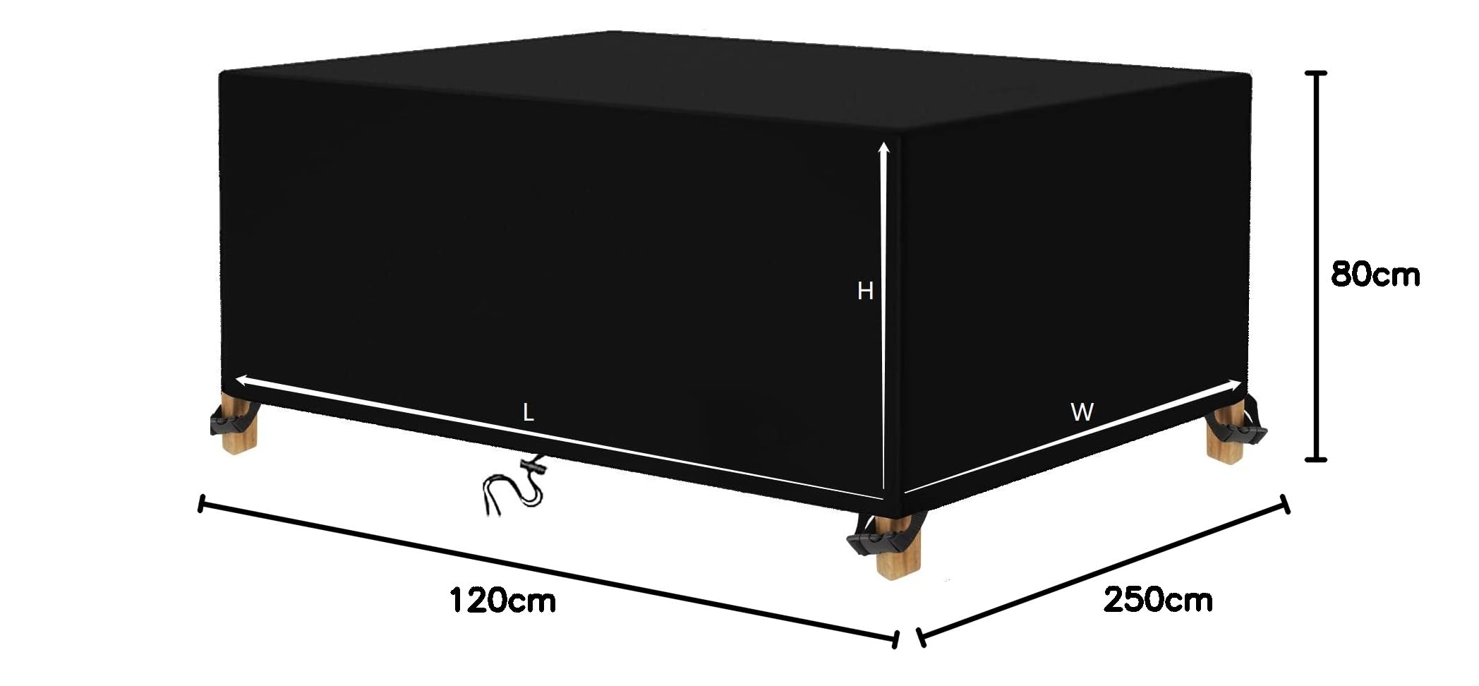 Housse Salon de Jardin 250x120x80cm Housse de Table Jardin Rectangulaire Couverture de Protection Meubles ​Bâche Salon de Jardin Imperméable Anti-UV 600D Oxford Bache Table Exterieur