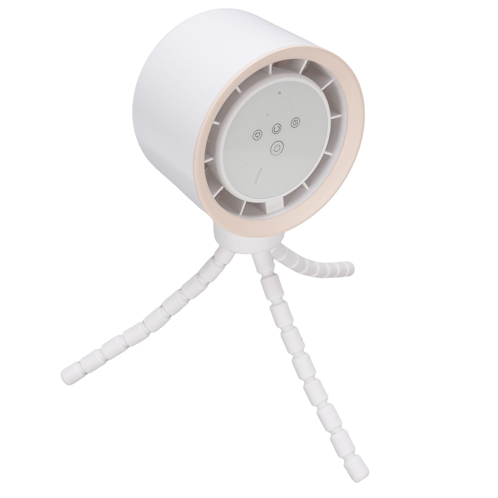 Topiky Ventilador para Cochecito con Batería y Control de Frecuencia Variable, Pantalla Digital, Trípode con Oscilación de 360 ​​grados, Ventilador con Clip (WHITE)