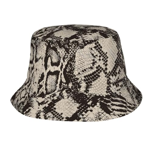 Sombrero tipo bucket denim con patrón de piel de serpiente miniatura 1