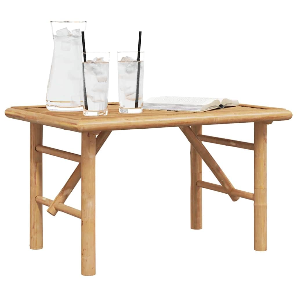 Stolik kawowy brązowy, bambusowy, 70 x 40 x 36 cm, stolik pomocniczy z półką i miejscem do przechowywania, trwały stolik do salonu, salonu i biura, nowoczesny design, łatwy montaż
