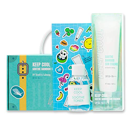 KEEP COOL Soothe Bamboo Sun Essence SPF50+ PA++++ Strong UV Protection, Highly Moisturizing, Skin Barrier Supporting, EWG Green Prescription, Bamboo Water (with mini Toner)