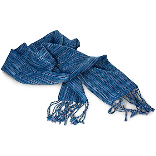 Tumia LAC - Laine d'alpaga teintée naturellement - Echarpe légère - Bleu