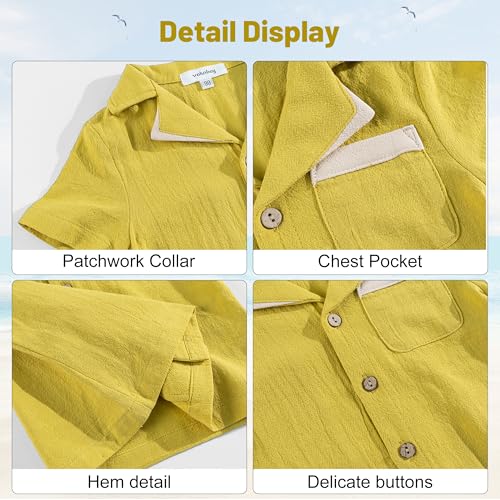 Volunboy Baby Boy Summer Clothes Cotton Linen Shorts Set Short Sleeve Button Down T-shirt Family Beach Outfits4