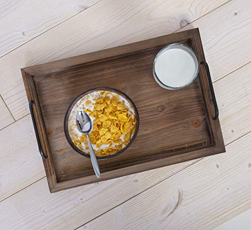 Besti-Rustic-Vintage-Food-Serving-Trays-Set-of-2-Nesting-Wooden-Board-with-Metal-Handles-Stylish-Farmhouse-Decor-Serving-Platters-Large-15-x2-x11-Small-13-x2-x9-inches-Rustic-Burnt Besti Rustic Vintage Food Serving Trays Set of 2 Nesting Wooden Board with Metal Handles Stylish Farmhouse Decor Serving Platters Large 15 x2 x11 Small 13 x2 x9 inches Rustic Burnt