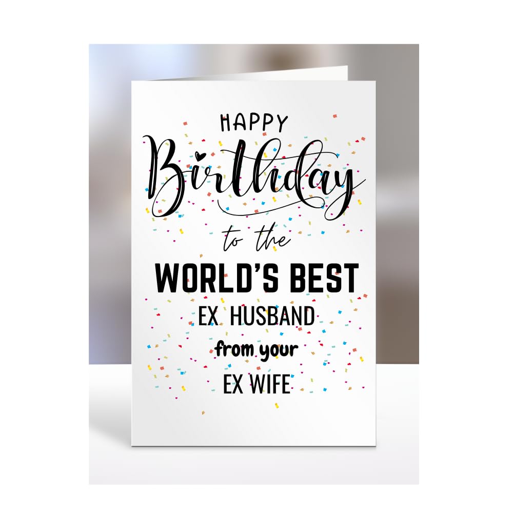Ex Husband birthday card from Ex Wife, gifts for men, women, greetings card, happy birthday presents for, A5-84a_153 — image 1