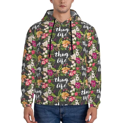 Sweat à capuche Thug Life : le pull fleuri chaud anti-bouloches