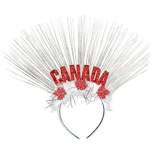 Amscan White & Red Headband (1 Count) - Commemorate Patriotic Events in Style, Ideal for Canada Day Celebrations